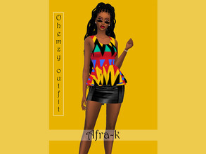 Sims 4 — Afra-k Ohemzy outfit by akaysims — Mesh made by me - Fullbody outfit - For Teen- YA/Adullt- Elder - 7 swatches -