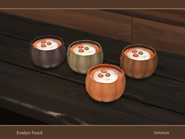 Sims 4 — Evelyn Food. Pumpkin Pot by soloriya — Decorative pumpkin pot. Part of Evelyn Food set. 4 color variations.