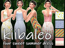 Sims 4 — Kii's Sweet Pattern Sundress by kiibaleo — 4 patterns for flowy sundress! Mesh included! HD Texture!