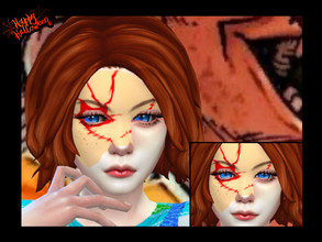 Sims 4 — Chucky face paint by minesims93 — Halloween face paint 1 swatch teen to elder