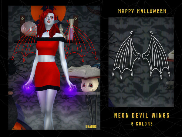 Sims 4 — Neon Devil Wings by OranosTR —  I decided to make Angel and Devil theme. You will see new Halloween creations by