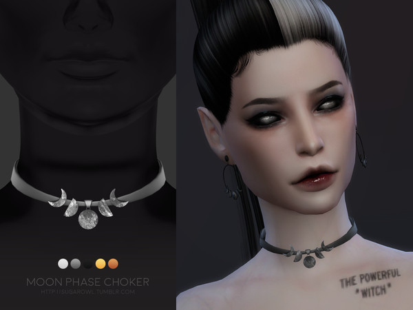 Sims 4 — Moon Phase choker | Simblreen 2020 by sugar_owl — - new mesh - base game compatible - all LODs - 10 swatches -