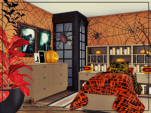 Sims 4 — Halloween bedroom[young] by Danuta720 — $17503 size: 4x8 The room was created on the short wall. CC's needed for