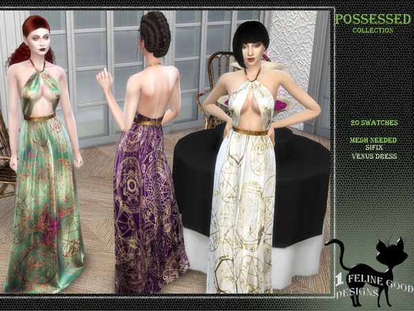 Sims 4 — Possessed dress 06 by Merit_Selket — Possessed Collection 20 swatches Teen - Young Adult - Adult - Elder recolor