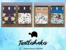 Sims 4 — Double Bedspread recolours - COLLECTION by turtleshaker — Mod Sleeper recolours. Double bed size. Please do not