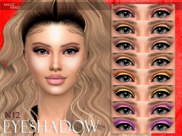 Sims 4 — [MH] Eyeshadow N12 by MagicHand — --18 available colors-- --Compatible with HQ settings-- --CAS thumbnail--
