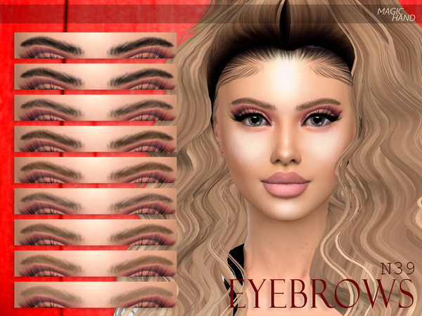 Sims 4 — [MH] Eyebrows N39 by MagicHand — --12 available colors-- --Compatible with HQ settings-- --CAS thumbnail--