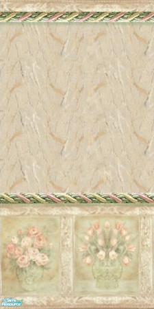 Sims 2 — Venetian Saga TC68 - Wall Rough by Eisbaerbonzo — Rough stucco wall with romantic flowered inlays