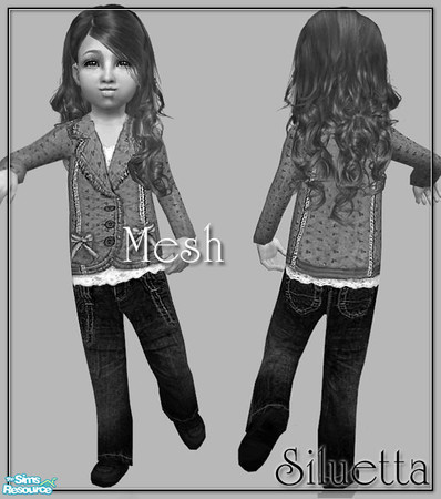 Sims 2 — Cosy Casuals for infant Girls - Mesh Siluettasims Pfnormalpa by Siluetta — Toddler mesh for pants with a