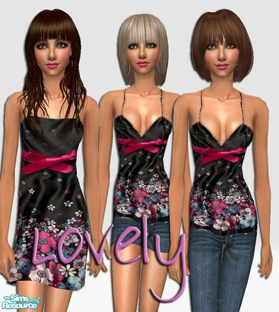 Sims 2 — Lovely  by pretty_baby — 3 outfits. all different but the same. no mesh is needed. enjoy