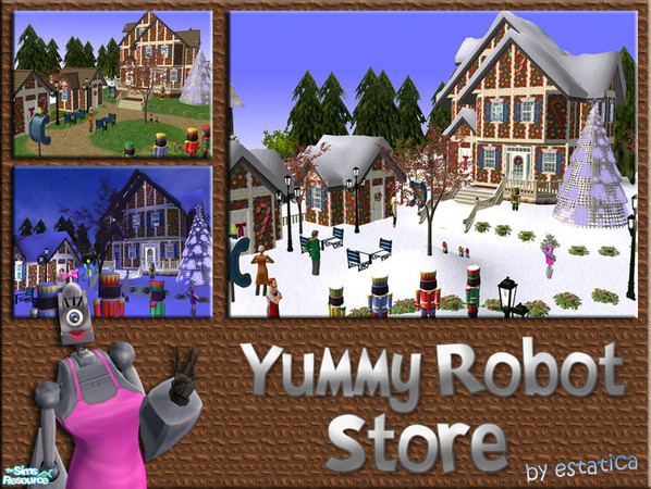 Sims 2 — Yummy Robot Store by estatica — Tired of cleaning and watering the plants? The Yummy Robot Store has the latest