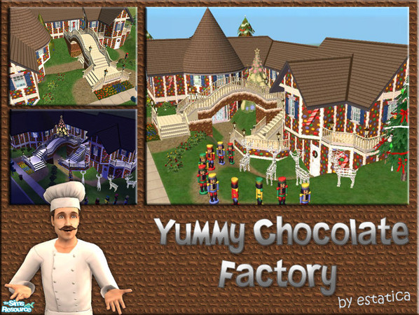 Sims 2 — Yummy Chocolate Factory by estatica — Opened since 1872, this factory is the biggest chocolate supplier in all
