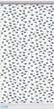Sims 2 — SBNI - Blue Bedding by TSR Archive — This version of the wallpaper is in colors found in the blue striped