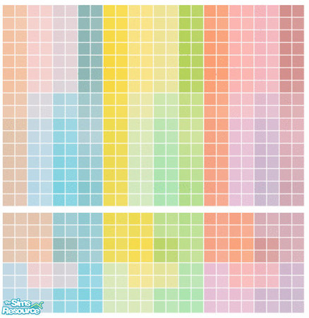 Sims 2 — Equation Tile Set by s00z — Three tiled walls wtih coordinating flors.