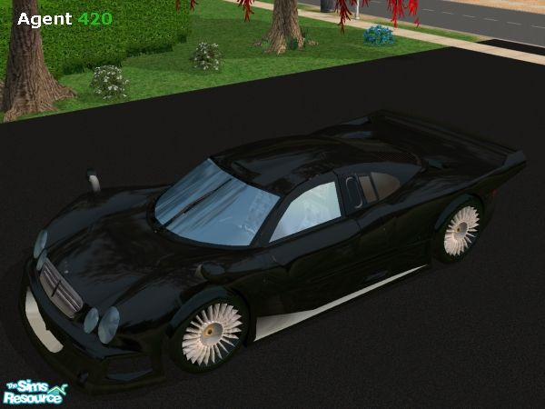 Sims 2 — Extreme Black Mercedes CLK-GTR by Agent420 — An Extreme Black Mercedes CLK-GTR. MESH by Maximum_Spider. (Note: