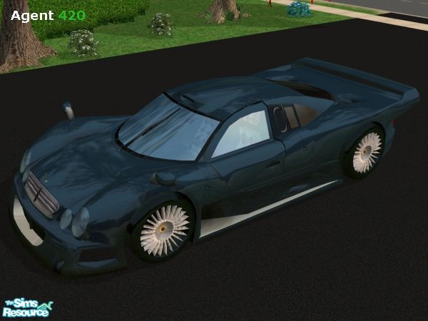 Sims 2 — Smokey Blue Mercedes CLK-GTR by Agent420 — A Smokey Blue Mercedes CLK-GTR. MESH by Maximum_Spider. (Note: Must