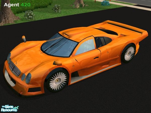 Sims 2 — Vibrant Orange Mercedes CLK-GTR by Agent420 — A Vibrant Orange Mercedes CLK-GTR. MESH by Maximum_Spider. (Note: