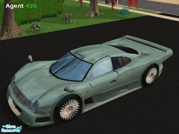 Sims 2 — Light Teal Grey Mercedes CLK-GTR by Agent420 — A Light Teal Grey Mercedes CLK-GTR. MESH by Maximum_Spider.