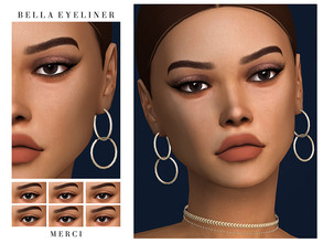 Sims 4 — Bella Eyeliner by -Merci- — New Eyeliner for Sims4 -Eyeliner for both genders and teen-elder. -No allow for