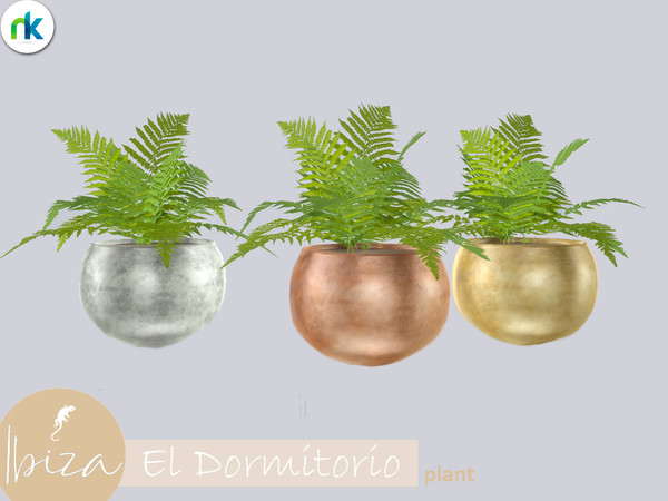 Sims 4 — Nikadema Ibiza El Dormitorio Plant by nikadema — A decorative fern with metalic vase Three colors on the file