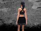 Sims 4 — Goth Pleated Skirt by Masshysteria1342 — Okay, hear me out. If you squint really hard and don't look too close,