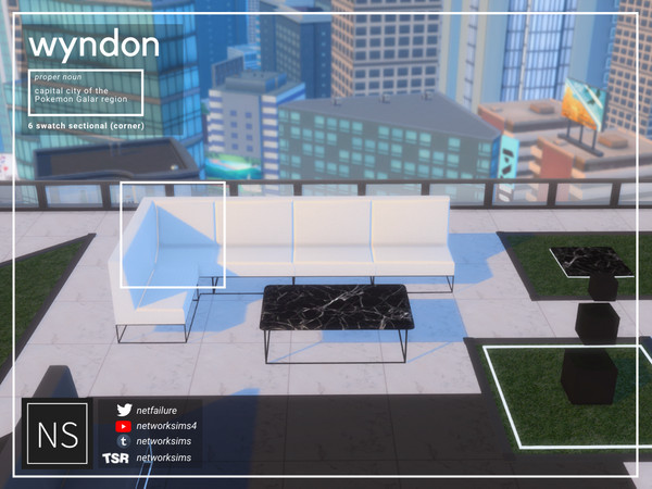 Sims 4 — Wyndon Patio - Sectional (Corner) - Networksims by networksims — A modern sectional corner piece, in 6 colour