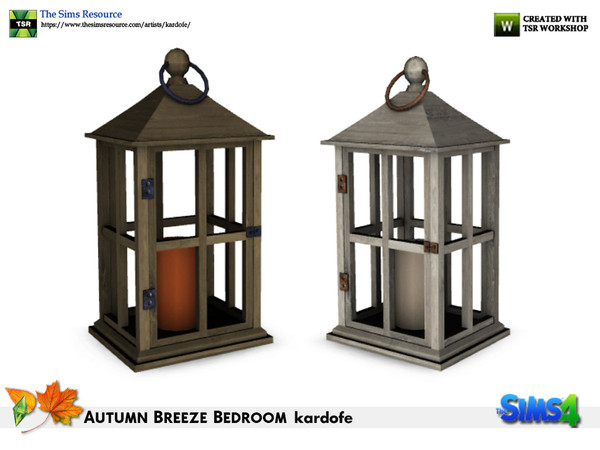 Sims 4 — kardofe_Autumn Breeze Bedroom_Decorative lantern by kardofe — Wooden lantern, decorative, in two different