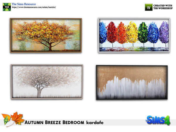 Sims 4 — kardofe_Autumn Breeze Bedroom_Picture by kardofe — Large framed oil painting, in four different options 