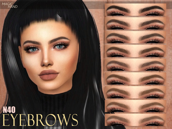 Sims 4 — [MH] Eyebrows N40 by MagicHand — --12 available colors-- --Compatible with HQ settings-- --CAS thumbnail--