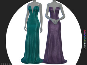 Sims 4 — Diamond Gown. by Pipco — a sparkly, stylish gown. 