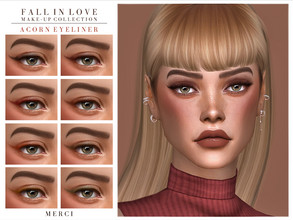 Sims 4 — Acorn Eyeliner by -Merci- — Fall in Love make-up collection, Acorn Eyeliner. -Eyeliner for both genders and