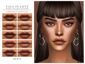 Sims 4 — Coffee Lipstick by -Merci- — Fall in Love make-up collection, Coffee Lipstick. -Lipstick for both gender,