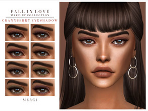 Sims 4 — Crannberry Eyeshadow by -Merci- — Fall in Love make-up collection, Crannberry Eyeshadow. -Eyeshadow for both