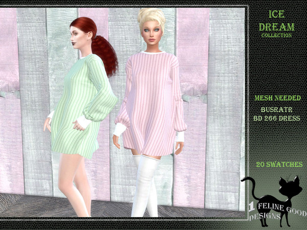 Sims 4 — Ice Dream dress 05 by Merit_Selket — Ice Dream Collection 20 swatches Teen - Young Adult - Adult - Elder recolor