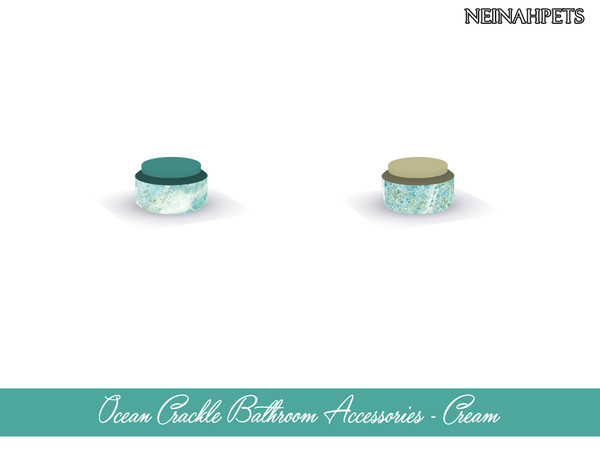 Sims 4 — Ocean Crackle Bathroom Accessories - Cream {Mesh Required} by neinahpets — A small container of designer face