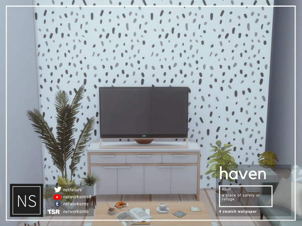 Sims 4 — Haven Wallpaper - Networksims by networksims — Modern patterned wallpaper in 4 colour swatches.