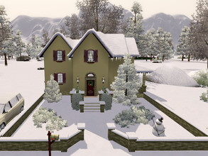 Sims 3 — Cottage Aurora skies no cc by sgK452 — Comfortable house with Christmas decoration in the living room, boy's