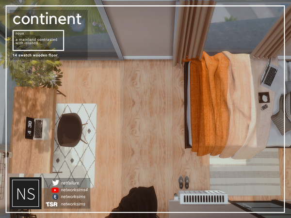 Sims 4 — Continent Wooden Floor - Networksims by networksims — A smooth wooden floor in 13 colour swatches.