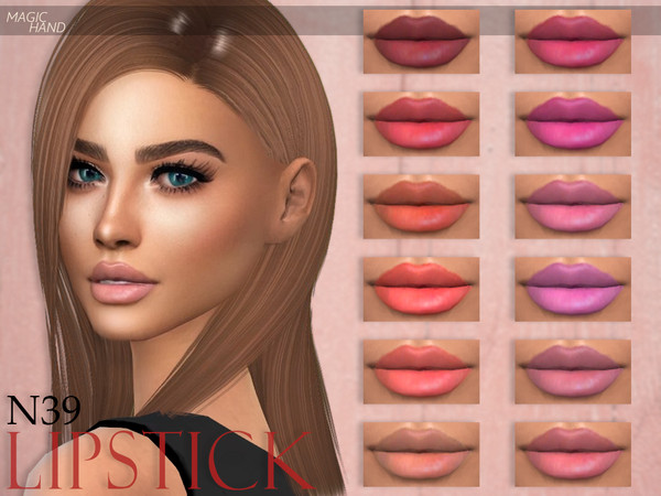 Sims 4 — [MH] Lipstick N39 by MagicHand — --16 available colors-- --Compatible with HQ settings-- --CAS thumbnail--