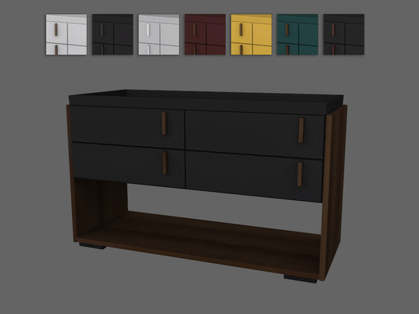 Sims 4 — Ashen Dresser by sim_man123 — A modern dresser with rich warm fall-themed colors with natural wood tones.