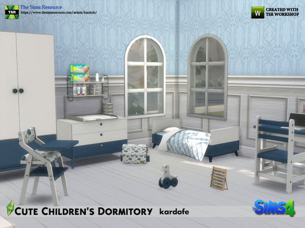Sims 4 — kardofe_Cute Children's Dormitory_ by kardofe — About fifteen new meshes to decorate a beautiful children's