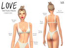 Sims 4 — LOVE tattoo pack by k8truman — Love tattoo pack 8 languages 9 swatches - 1 all + 8 single From teen to elder,