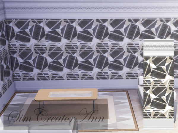 Sims 4 — Abstract #1 by Sim_Creator_Ann — A abstract wallpaper. It's base game and 3 wall heights.