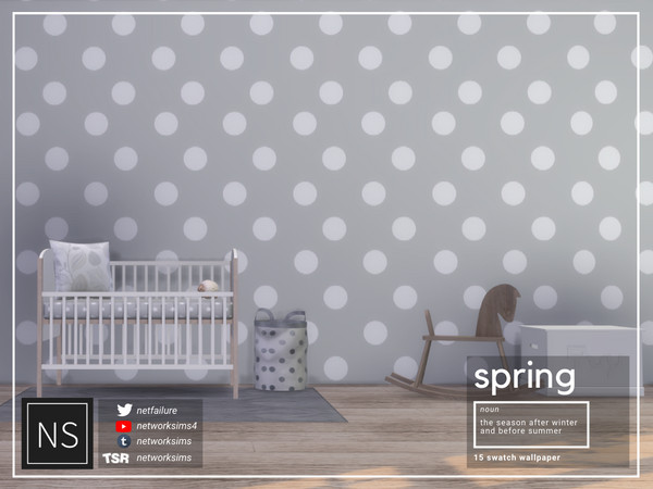 Sims 4 — Spring Wallpaper - Networksims by networksims — Modern polka-dot wallpaper in 15 colour swatches.