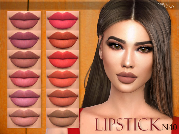 Sims 4 — [MH] Lipstick N40 by MagicHand — --21 available colors-- --Compatible with HQ settings-- --CAS thumbnail--