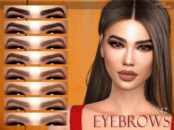 Sims 4 — [MH] Eyebrows N42 by MagicHand — --12 available colors-- --Compatible with HQ settings-- --CAS thumbnail--