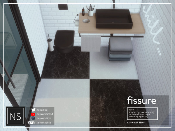 Sims 4 — Fissure Marble Floor - Networksims by networksims — A tiled marble floor in 12 colour swatches.