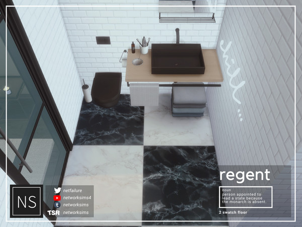 Sims 4 — Regent Marble Floor - Networksims by networksims — A tiled marble floor in 2 colour swatches.