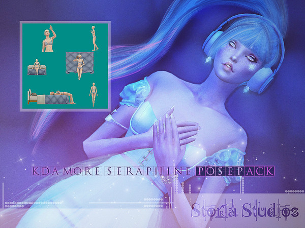 Sims 4 — K/DA MORE - Seraphine Pose Pack  by Storia_Studios — Sul Sul Simmers ! Pose Pack Details - Pack contains 6