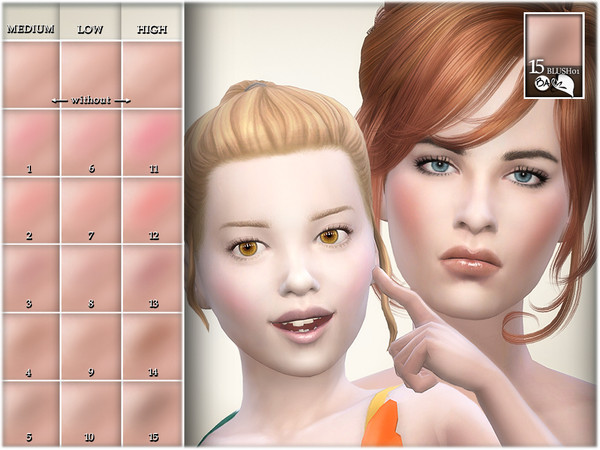 Sims 4 — Blush by BAkalia — Hello :) Blush done especially for kids, but they also fit for other age groups. 15 swatches